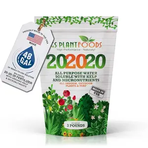 GS Plant Foods 20-20-20 All Purpose Water Soluble Fertilizer with Kelp and Micronutrients – 3 Pounds