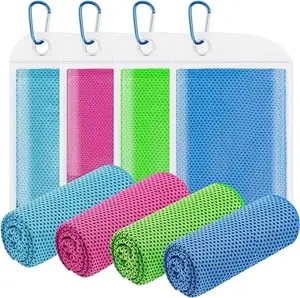 4 Pack Cooling Towels (40"x12"), Cooling Towels for Neck and Face, Gym Towel for Working Out, Soft Breathable Microfiber Ice Towel for Yoga Sport Running Golf
