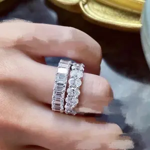 Oval Cut Full Eternity Band Moissanite Ring Female Daily