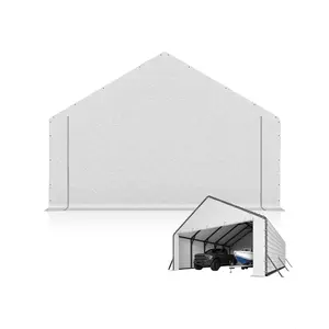 Heavy Duty Zippered Door Panels for Metal Carport – Waterproof & UV Resistant PE Tarp Enclosure Kit with Ball Bungees – Weatherproof Panel Set for Outdoor Carport or Garage – White & Gray