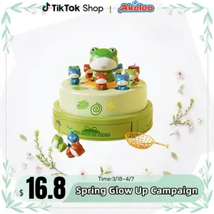 Jumping Animal Toy, Bouncing Frog Toy,Sound Light Green Frog Bounce Toy, Ejection Frog Turntable Sound Light, Interactive Play Concentration Training For Kids,Christmas gift