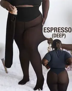 Viral One Seam Compression Band Straight Pin Rigid Winter Thick Tights Pantyhose Seam Shaping Fleece Leggings Fur Stockings