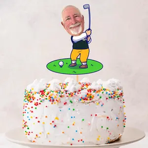 Golf Cake Topper with Custom Photo – Gift for Dad or Him