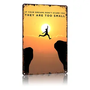 Motivational Wall Decor Metal Sign Inspirational Positive Quotes If Your Dreams Don'T Scare You They Are Too Small Room Decor For Living Room Bedroom Classroom Study Room Aluminum 8 X 12 Inch