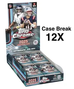 Pick Your Player Case Break - 12X 2025 Topps Chrome Football Hobby Box Pick Your Team!