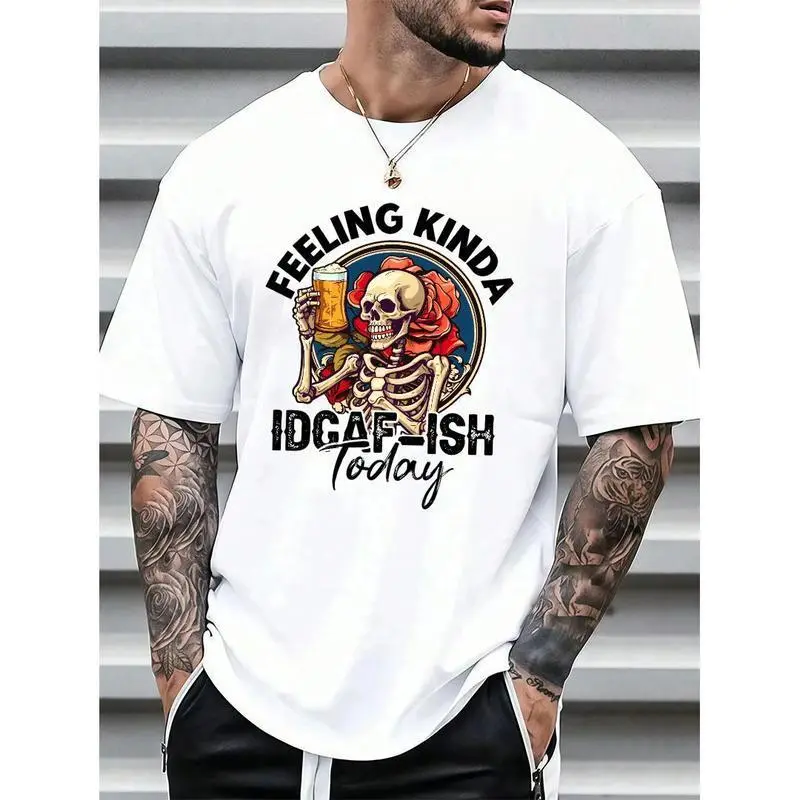 Celebrate Your Attitude with This T-Shirt – 'IDGAF - ISH TODAY' & Skull Art Combo