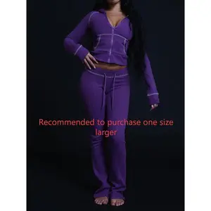 Elegant autumn–winter new casual commuter zip-up hoodie and pants set, fashionable style GARMENTARY