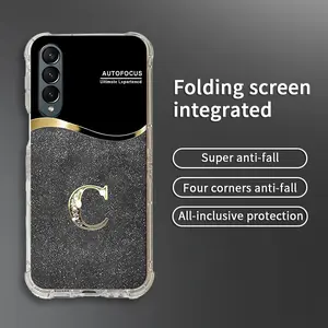 Suitable for [Galaxy Z Fold4] New high-end flashing letters environmentally friendly silicone folding mobile phone case New business simple electroplating silicone mobile phone case Affordable anti-fall and anti-fingerprint 995