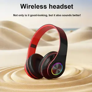 Wireless Headphones, Over-Ear Wireless Headphones, Earmuff Headphones, Foldable Soundproof Metal Texture Headphones, Gift Mobile Phone Universal Card Game Low Latency HIFI Call Leather Comfortable Matching Wireless Headphones
