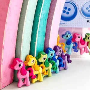 Pony Parade Rainbow Color Animal Buttons