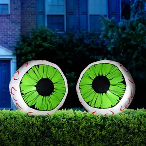 Outvita 2 Packs Halloween Inflatables Large Set of Lighted Eyes Decoration, 3FT Blow Ups Green Eyes for Yard, Inflatable Halloween Decor Outdoor with LEDs Party Supplies Blow up Decoration for Indoor Outdoor