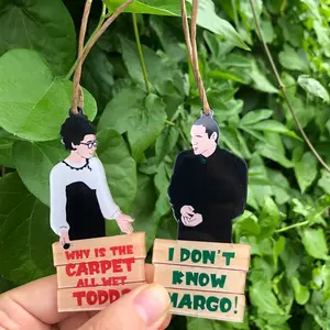 2D Flat Acrylic Christmas Vacation Ornaments, Funny Holiday 2 Side Printed Men&Women Hanging Ornaments, Family Christmas Vacation Decorations, Ornaments Gifts Decor for Xmas Holiday Party Home Decorations - Why is The Carpet All Wet?