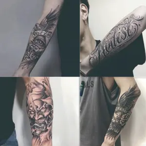 BIG Temporary TattooRealistic Herbal Juice Arm Tattoo – Waterproof, Long‑Lasting & Blocks Direct Sunlight for a Bold Summer Street Look