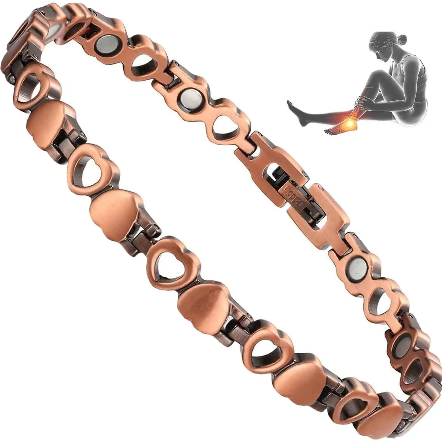 Magnetic Copper Anklets for Women Copper Ankle Bracelet for Women 99.99% Pure Copper with Magnets for Feet & Ankles (X Shape) Trendy Jewellery Accessories Trendy Fashionable Accessories