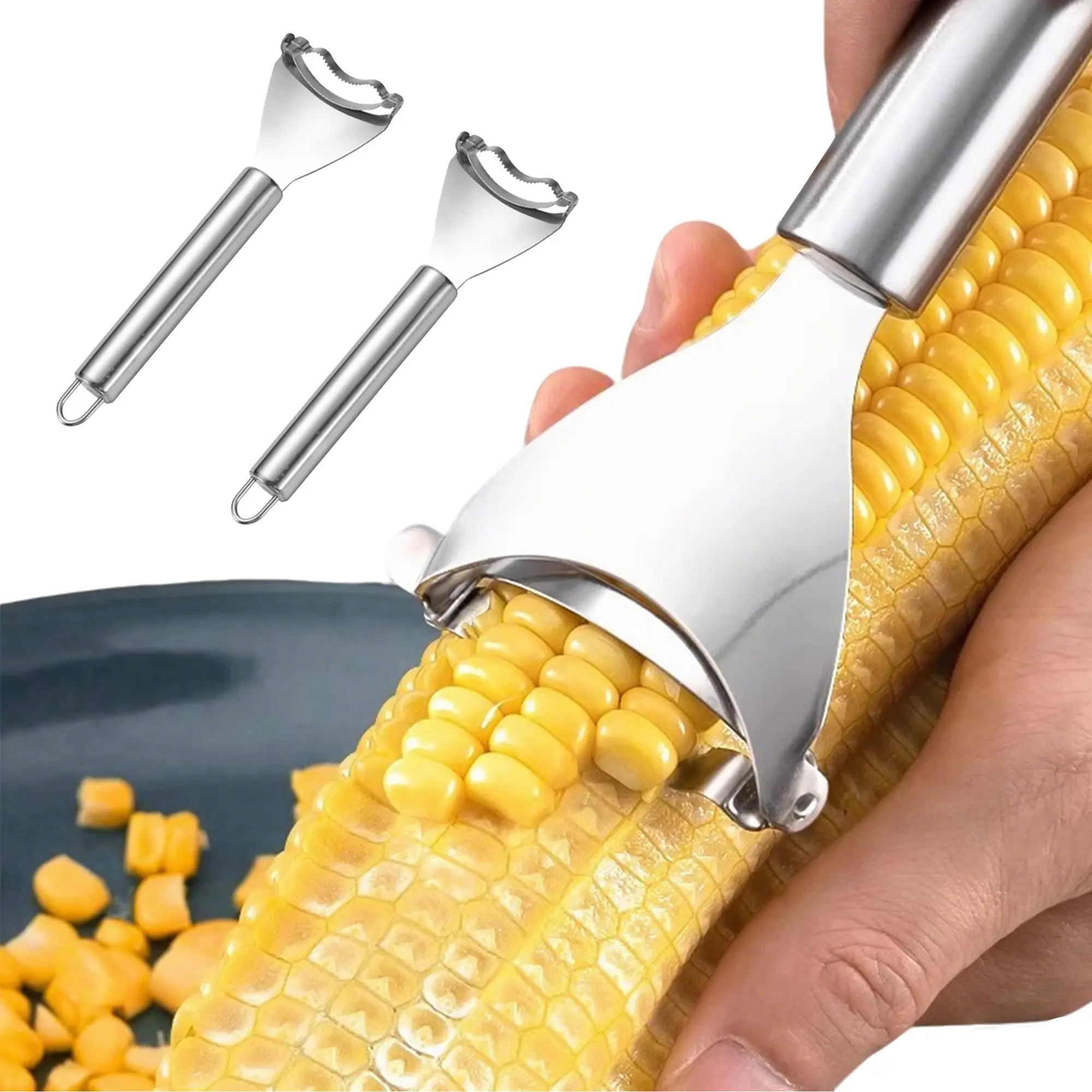 kitchen supplies  kitchen supplies commercial-grade corn shucker  2 Counts Corn Peeler Corn Thresher, Ergonomic Handle, Kitchen Gadget Cutter Tool