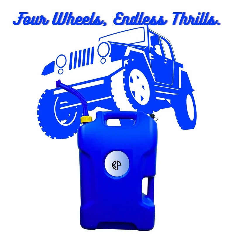 KP KOOL PRODUCTS Military-Grade Utility Can - 20L/5.3gal HDPE Water Storage Tank (5.3gal Reserve), 8" 360° Pour Spout, Dual Handgrips, Leak-Proof, BPA-Free, CARB/EPA Compliant, Multi-Color (Off-Road Vehicles, Bug-Out Kits & Disaster Preparedness)