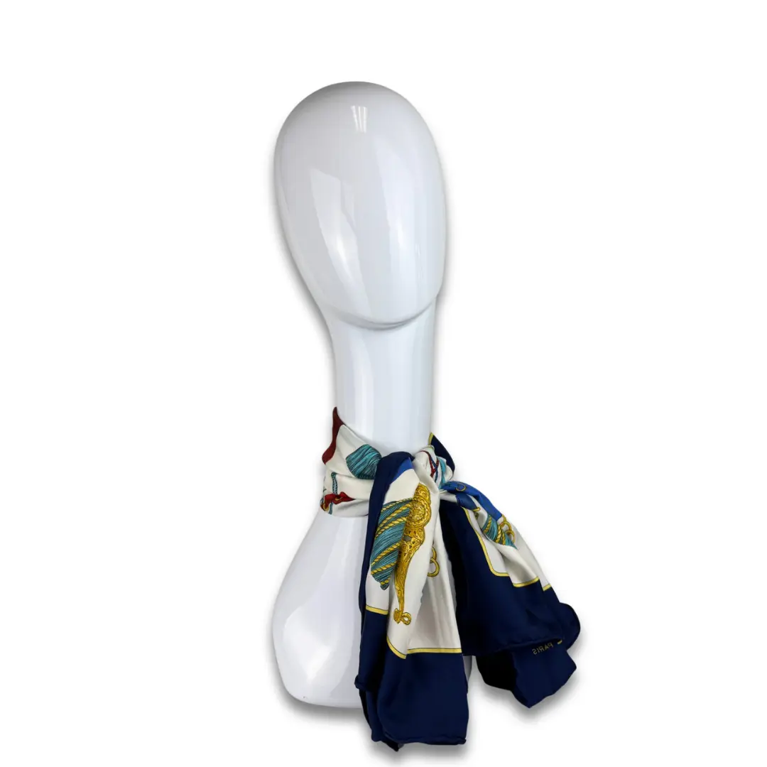 Pre-owned Celine Silk Bag Accessories Tassel Scarf