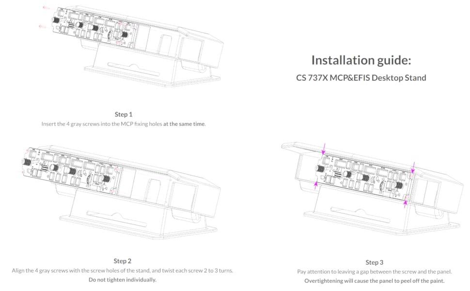 Cockpit Simulator 737X Stand, Desktop Mounting Stand for MCP and EFIS Panels, Stable Modular Cockpit Support
