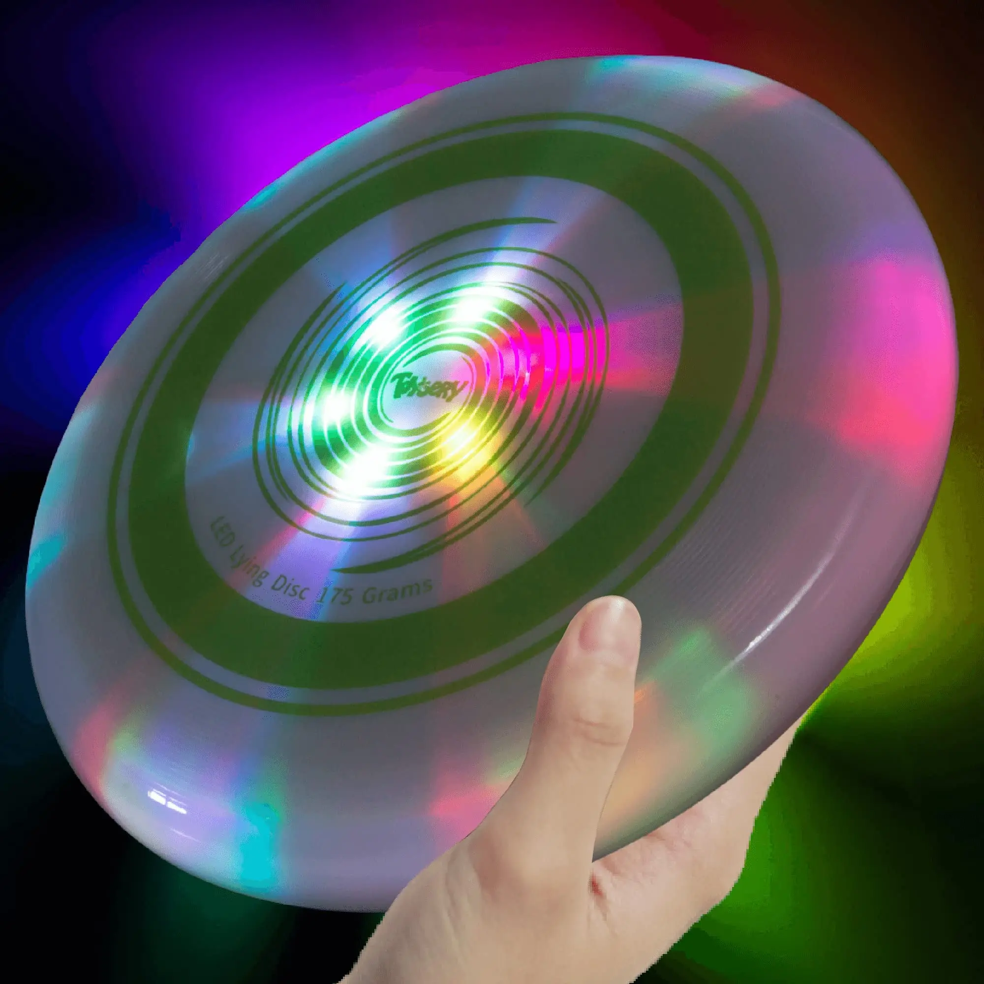 Toysery Flying Disc - LED Light Up Frisbee, Glow in The Dark