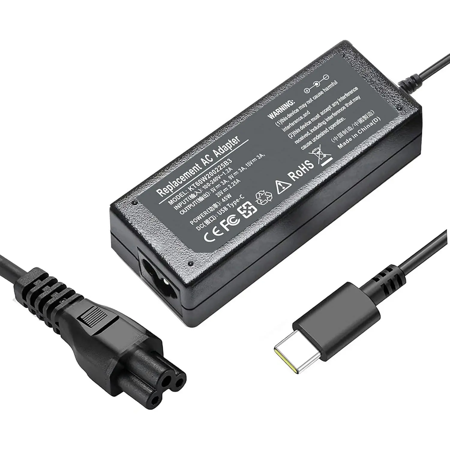 45W USB C Laptop Charger for HP Chromebook X360 14 14-ca051wm 14-ca052wm 14-ca061dx 14-ca043cl Chromebook Chrager USB C
