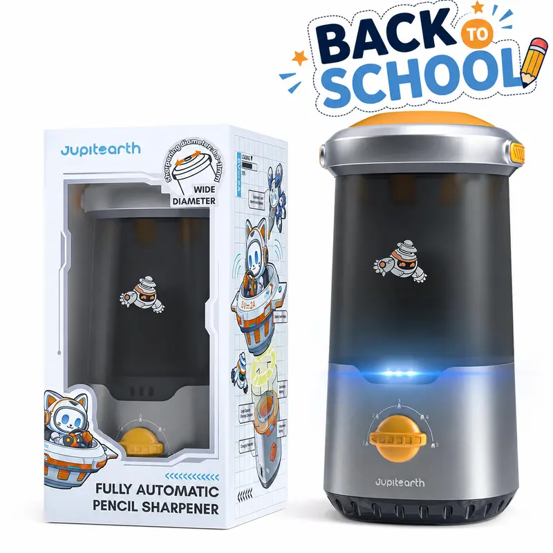 【back to school shopping 】JUPITEARTH Rechargeable Automatic Electric Pencil Sharpener - Spaceship-UFO Shape, Triple Safety, Fits 6.9-11mm Pencils, Study Tool, Writing Stationery for Kids, Office Art Supplies tiktokshopbacktoschool, Back To School Haul, Ab