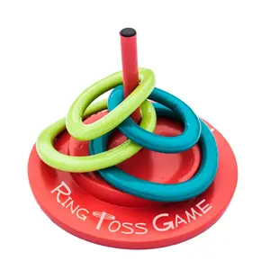 TRC Recreation Floating Foam Ring Toss Swimming Pool Game with 4 Rings, Orange