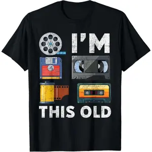 100% Premium Cotton T-Shirt I'm This Old Retro Vintage Media Classic Technology T-Shirt