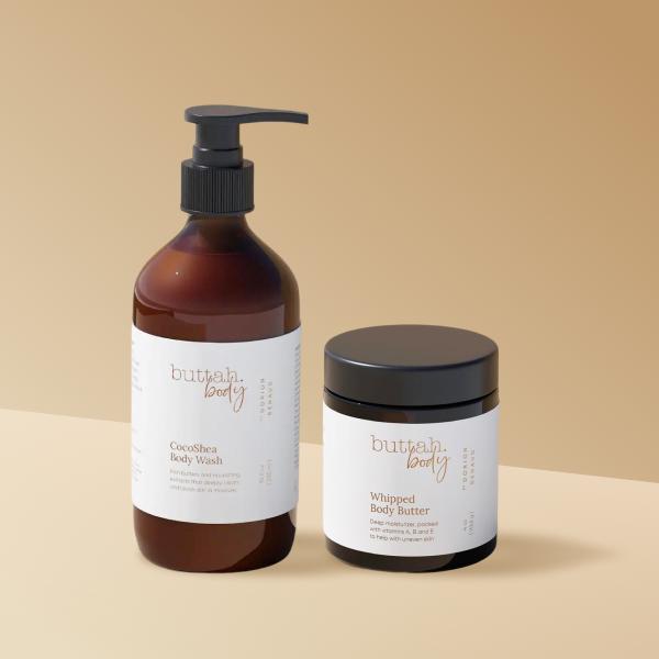 The Ultimate Body Care Bundle - Coco Shea Body Wash & Whipped Body Butter Bundle Ultra Hydrating Daily Moisture with Vitamins A B & E Organic Moisturizer for Silky Soft Skin Spa Kit Cocoa Fragrance Scent