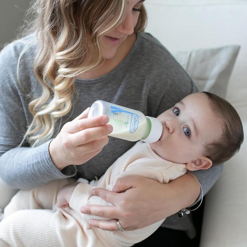 Anti-Colic Options+ Narrow Glass Baby Bottle with Level 1 Slow Flow Nipple BPA-Free 4 oz/120mL 2-Pack USA Made Heat Resistant Durable Borosilicate Glass