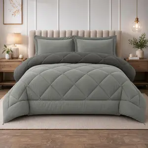 Hotel Collection 3-Pc Comforter Set – Reversible Lightweight Comforter with 2 Pillow Shams, Ultra Soft All-Season Bedding for Queen & King Beds