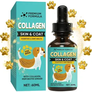 Premium Collagen Liquid for Dogs | Skin, Coat, Digestive & Joint Support – 60ml with MSM, Biotin & Ginger