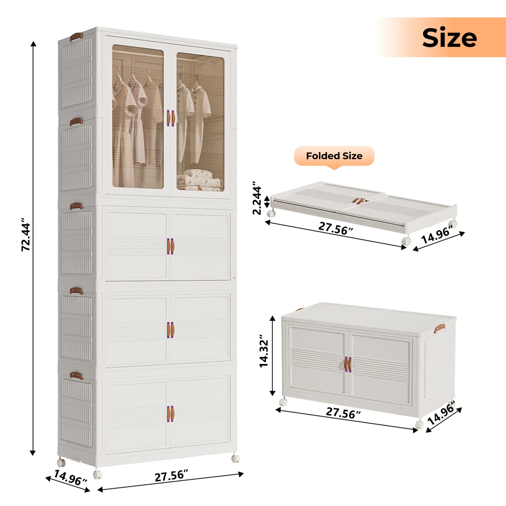 1 Wardrobe+3Storage Box