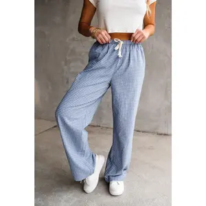 Hana High Waisted Check Pants-FINAL SALE