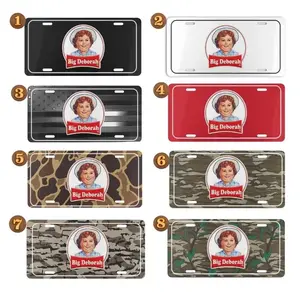 Big Deborah Camo License Plate, Old School Bottomland Camo/ Duck Camo/ Woodland Camo Vanity Plate, 12" x 6" Aluminum Vanity Tag for US Vehicles, best gift