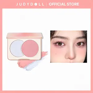 JUDYDOLL Blush Duo, Dual-Color, Two-Tone Blush, Blendable, Highly Pigmented, Makeup, Smooth, Cute & Lightweight, Long-Lasting, Cosmetics, Makeup, Refresh Look, Summerwins