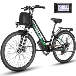 26 inches Adult City Commuter Electric Bike for E-Bike Lifestyle, 750W Peak Motor, 48V 7.8Ah (374Wh) Removable Battery, 19.8 Mph 7-Speed Ebike, UL2849 Certified