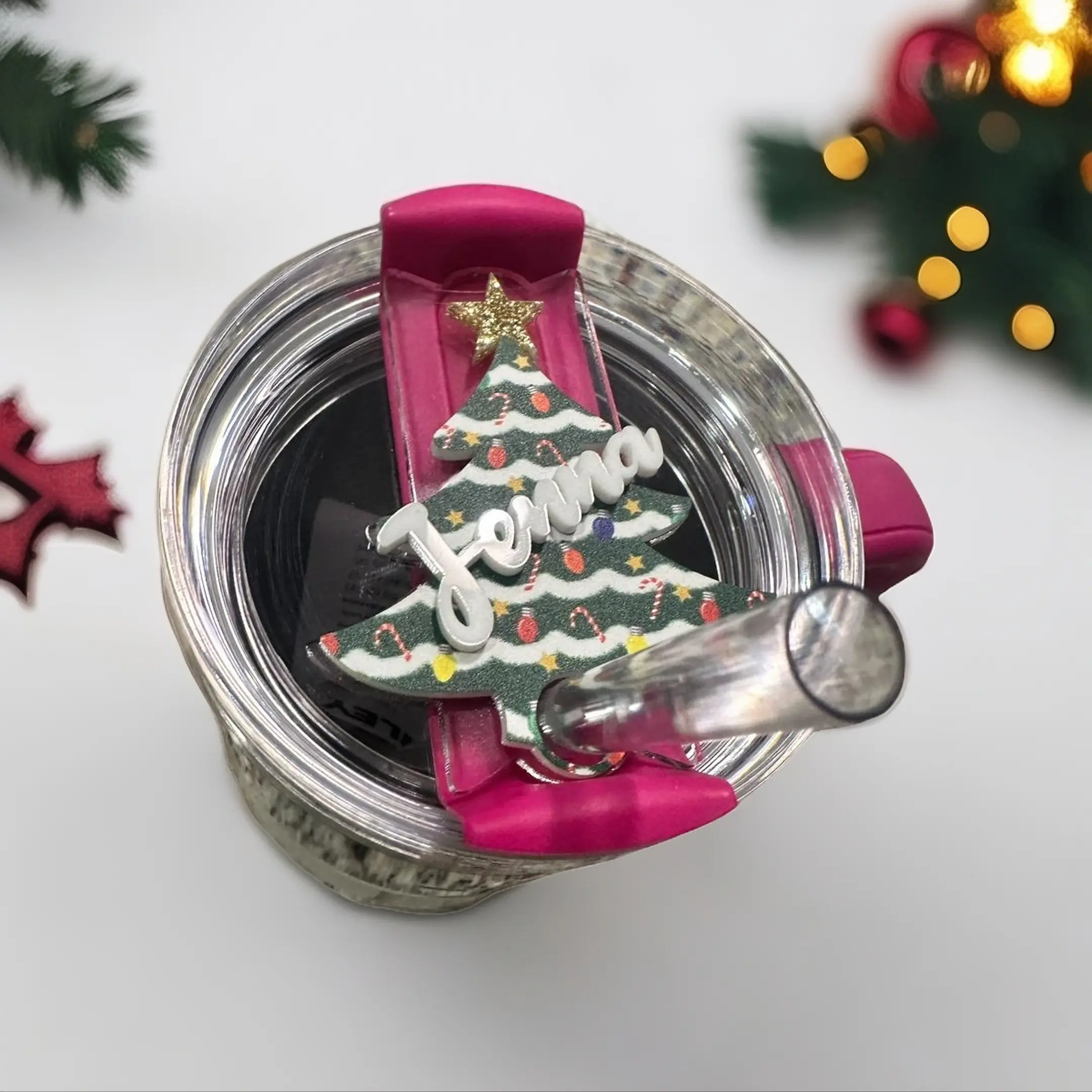 Christmas Tree Topper for H20 30oz & 40oz Stanley Tumblers Personalized Festive Decoration Hand Wash Only Unique Ornaments