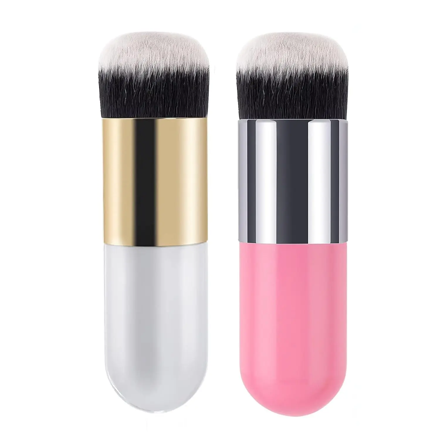 Makeup Brushes, Foundation Powder Makeup Brush Professional Makeup Brush Liquid Blending Mineral Powder Buffing Stippling Makeup Tools (Pink&White)