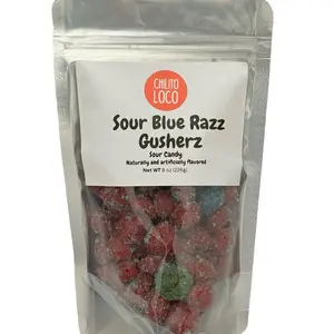 SOUR Blue Razz Gusherz - Sour Candy sour gushers  Snack candy gusher