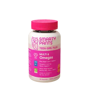 SmartyPants Teen Girl Plus Multi & Omegas Multivitamin with 21 Daily Nutrients Including Vitamins C D3 B12 A Biotin & Folate for Healthy Growth and Development