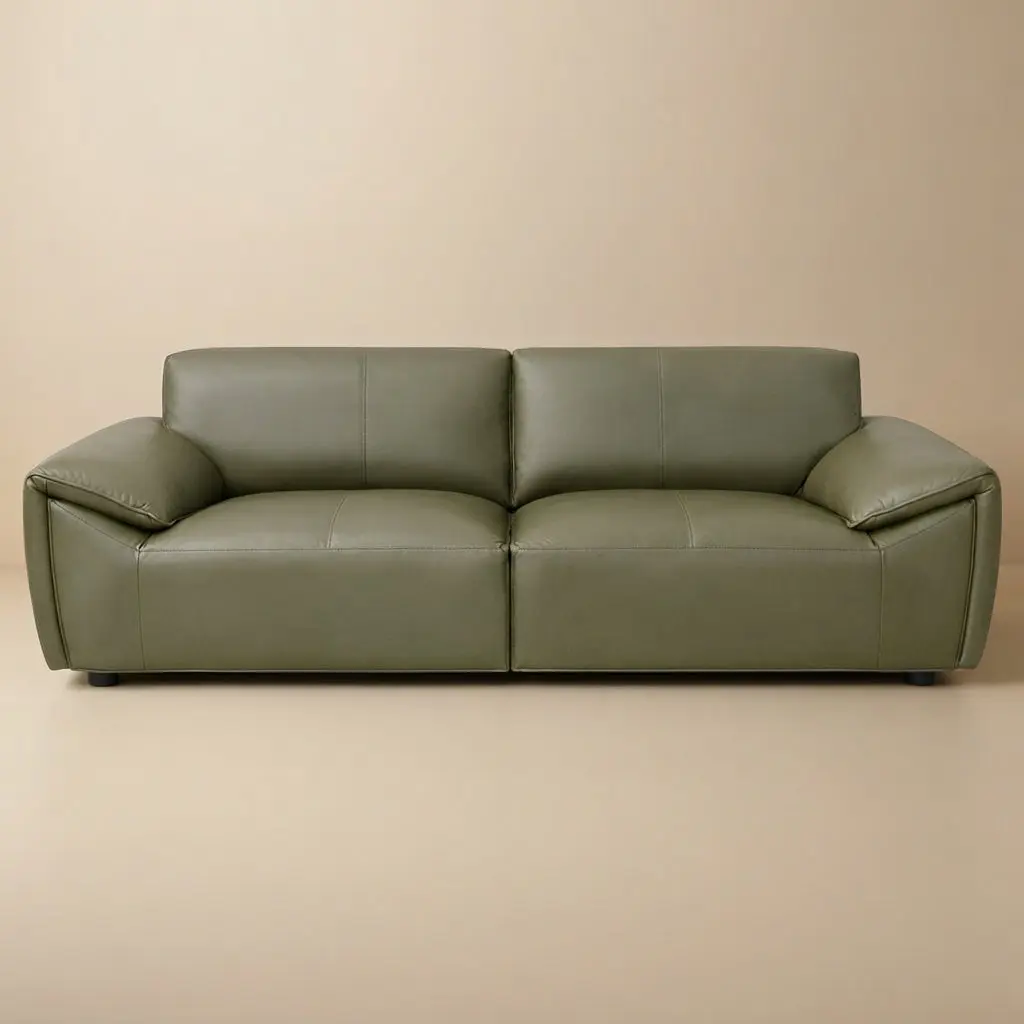 Lawson Olive Green Top Grain Leather Sofa