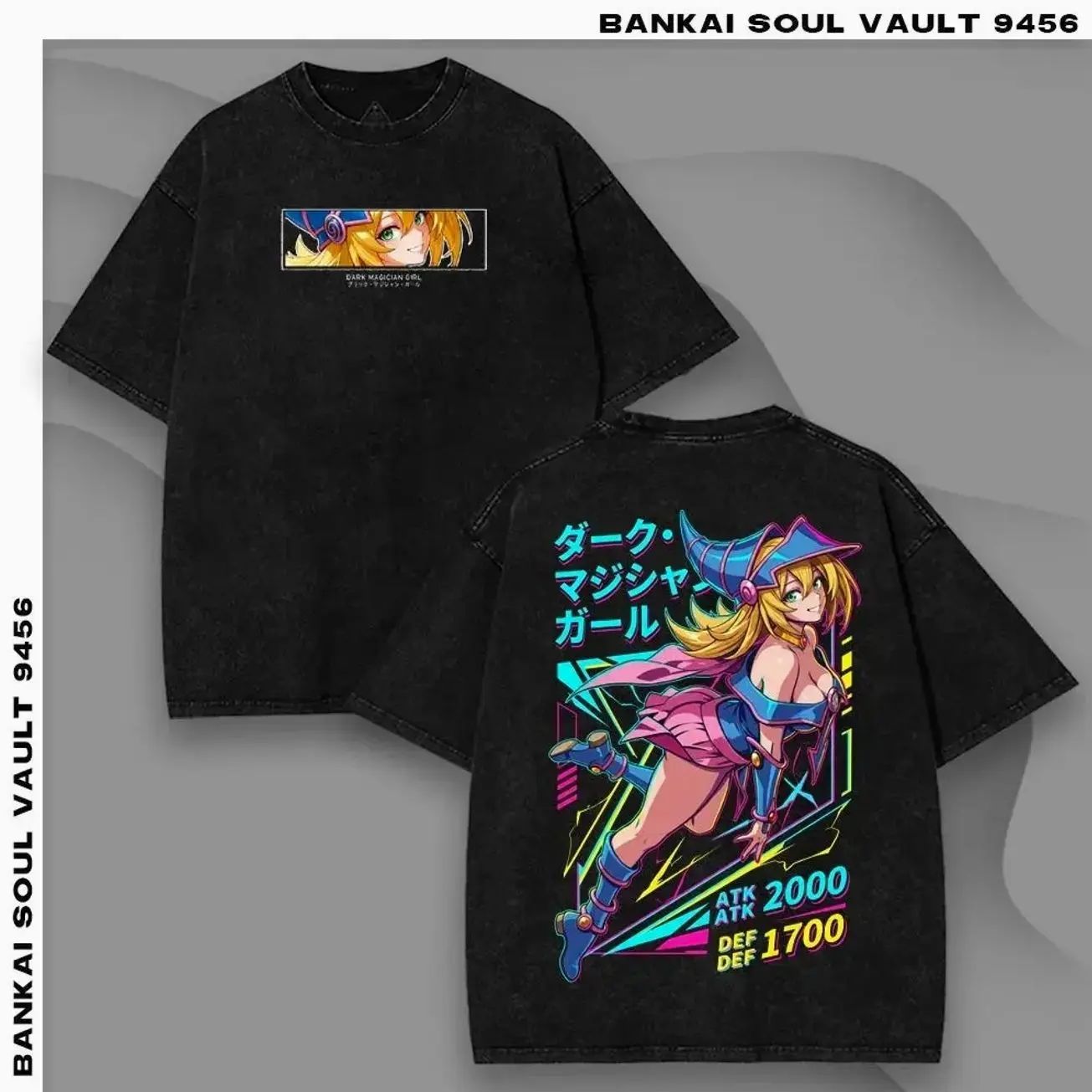 Dark Magician Girl Yu-Gi-Oh Graphic T-shirt Crewneck Sweatshirt Hoodie Tanktop Streetwear 100% Cotton Oversized Anime Fan Gift Heavyweight Aesthetic Washed Print Unisex Top Mana Duel Monsters Retro Design FR3