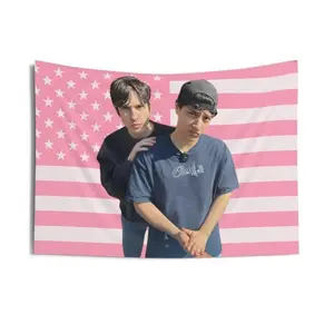 Hamzah and Martin Fun Tapestry Wall Hanging Art - Decorative Cotton Decor for Home Living, Bedroom, Flag & Slushy Noobz Themes Decoration