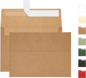 A7 Brown Kraft Envelopes Self Seal 100 Pack 120 Gsm，Goefun Printable 5X7 Envelopes for Invitation, Mailing, Weddings, Business, Birthday, Photos, Documents and DIY Cards