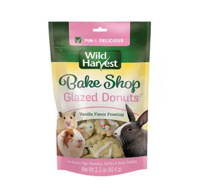 Food And Unique Edible Treats for Guinea Pigs, Hamsters, Gerbils, and Adult Rabbits, Glazed Donuts, 0.14 pounds, 2.2 Ounce (Pack of 1)