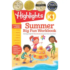 Summer Big Fun Workbook Bridging Grades K & 1: Ready for First Grade at Home, First Grade Summer Workbook with Letters, Reading, Writing, Addition, Su -- Highlights Learning - Paperback