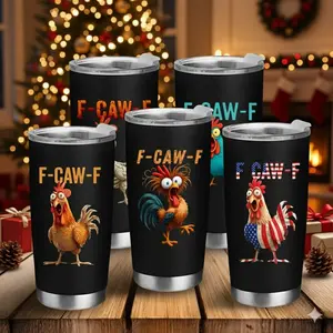 BNB [Trending] F-CAW-F Funny Chicken Tumbler 20oz, Gift For Halloween,Friends, Hilarious Chicken Drinkware, Spooky Halloween Tumbler , Halloween Gifts, Christmas Gifts, Funny Gift Ideas