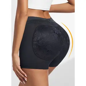 Mid Waist Control Panties for Women Sponge Pads Butt Lifter Body Shaper Waist Trainer Shapewear Hip Lifting Underwear Lace Padded Panties