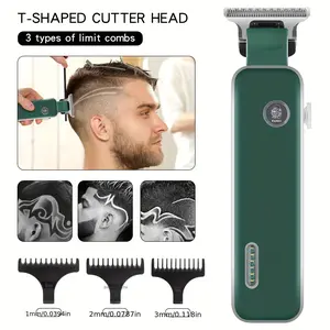 Kemei Electric Hair Clipper Km-5098, Glowing Logo Oil Head Carving Trimmer, USB Charging Barber Razor, Non-Battery Type, 5w Power Consumption