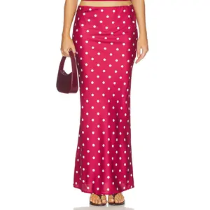 Runaway The Label Blaine Maxi Skirt in Cherry & White Polka Dot